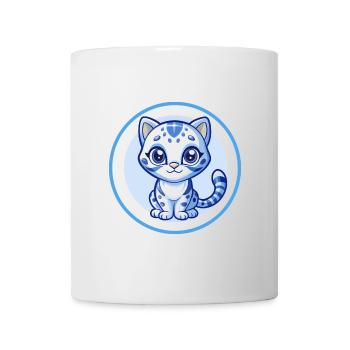 Ocelot Blue Kawaii Cartoon Character Clipart Pet - Mug - white - Front