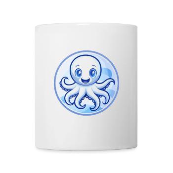 Octopus Blue Kawaii Cartoon Character Clipart Pet - Mug - white - Front