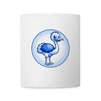 autruche bleu kawaii dessin animé personnage clipart animal de compagnie - Mug blanc - blanc - Devant