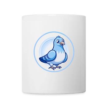 Taube Blau Kawaii Cartoon Charakter Clipart Haustier - Tasse - Weiß - Vorne