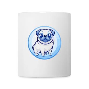 Carlin chien bleu kawaii dessin animé personnage Clipart animal de compagnie - Mug blanc - blanc - Devant