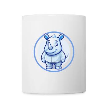 Rhino Blau Kawaii Cartoon Figur Clipart Haustier - Tasse - Weiß - Vorne