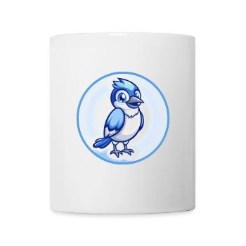 Jay Bird Blau Kawaii Cartoon Figur Clipart Haustier - Tasse - Weiß - Vorne