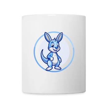 Kangaroo Blue Kawaii Cartoon Character Clipart Pet - Mug - white - Front