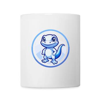 Eidechse Blau Kawaii Cartoon Figur Clipart Haustier - Tasse - Weiß - Vorne