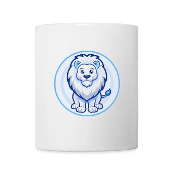 Lion Bleu Kawaii Dessin Animé Personnage Clipart Animal de compagnie - Mug blanc - blanc - Devant