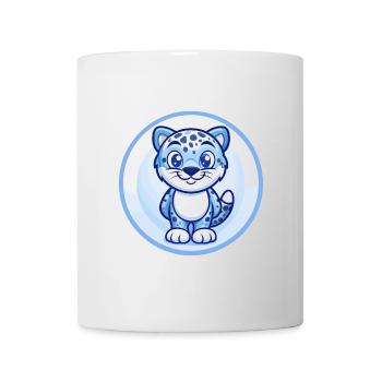Léopard Bleu Kawaii Dessin Animé Personnage Clipart Animal de compagnie - Mug blanc - blanc - Devant