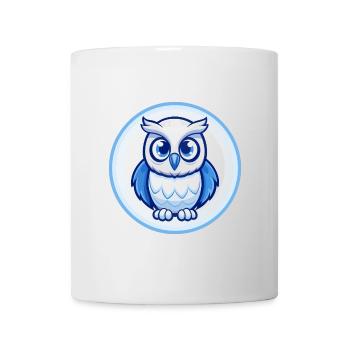 Owl Blue Cute Kawaii Cartoon Character Clipart Pet - Mug - white - Front