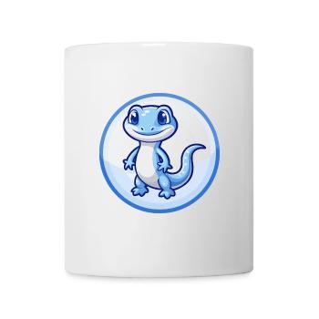 Salamandre Bleu Kawaii Dessin Animé Personnage Clipart - Mug blanc - blanc - Devant