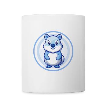 Quokka Blau Kawaii Cartoon Figur Clipart Haustier - Tasse - Weiß - Vorne
