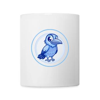 Rabe Blau Kawaii Cartoon Figur Clipart Haustier - Tasse - Weiß - Vorne