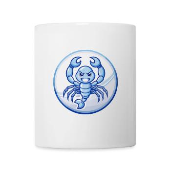 Skorpion Blau Kawaii Cartoon Figur Clipart Haustier - Tasse - Weiß - Vorne