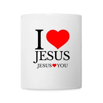 J’aime Jésus et Jésus t’aime - Mug blanc - blanc - Devant