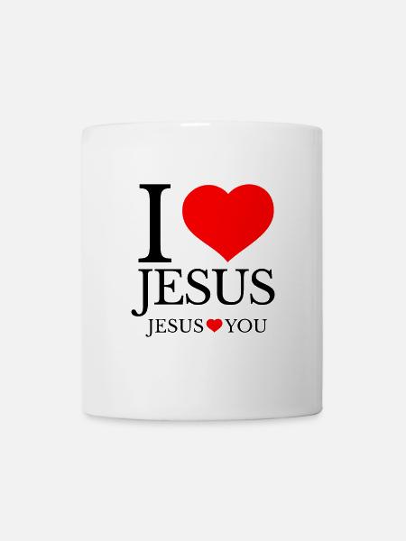 J’aime Jésus et Jésus t’aime - Mug blanc - blanc