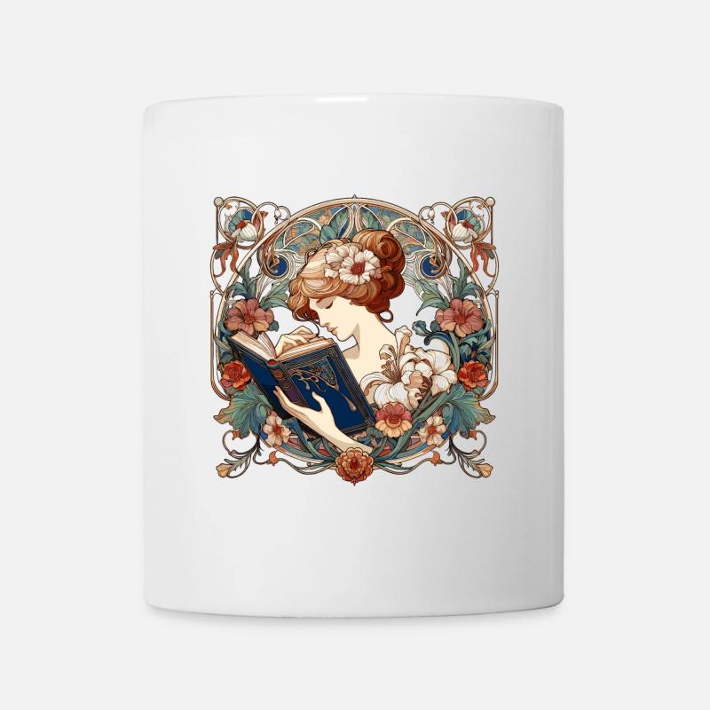 Frau Lesen Schmökern Buch Bücher Geschenk - Tasse - Weiß