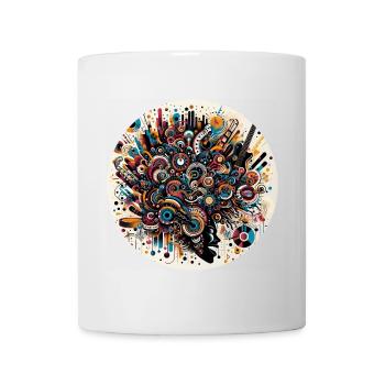 Abstrakte Musikexplosion im Afro-Stil - Tasse - Weiß - Vorne