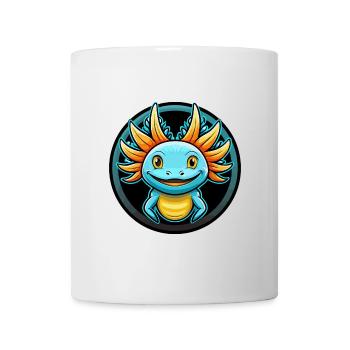 axolotl coloré Kawaii Dessin animé Personnage Clipart - Mug blanc - blanc - Devant