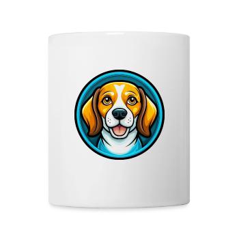 Beagle Dog Colorful Kawaii Cartoon Character Pet - Mug - white - Front