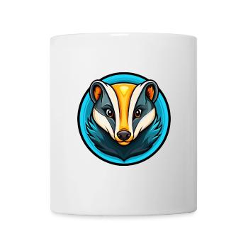 blaireau coloré kawaii dessin animé personnage clipart - Mug blanc - blanc - Devant