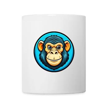 Bonobo Colorful Kawaii Cartoon Character Clipart - Mug - white - Front