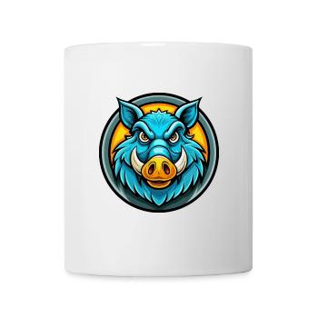 Sanglier Coloré Kawaii Dessin Animé Personnage Clipart Animal de compagnie - Mug blanc - blanc - Devant