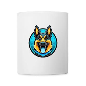 German Shepherd Dog Colorful Kawaii Cartoon Animal - Mug - white - Front