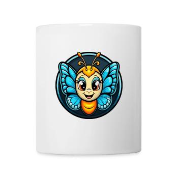papillon coloré kawaii personnage de dessin animé animal - Mug blanc - blanc - Devant