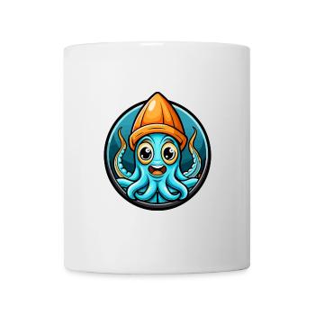 Squid Colorful Kawaii Cartoon Character Clipart - Mug - white - Front