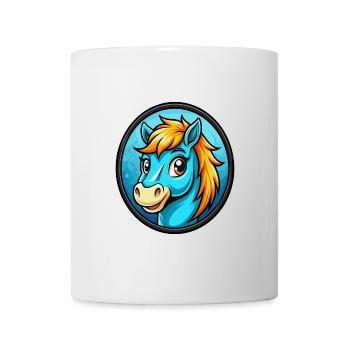 Pony Bunt Kawaii Cartoon Charakter Clipart Haustier - Tasse - Weiß - Vorne