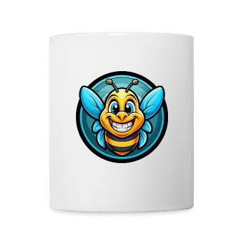 Abeille Coloré Kawaii Dessin Animé Personnage Clipart Animal de compagnie - Mug blanc - blanc - Devant