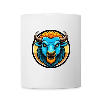 Bison coloré Kawaii Dessin animé Personnage Clipart - Mug blanc - blanc - Devant
