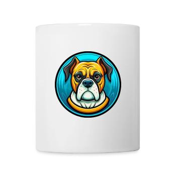 Boxer Hund Bunt Kawaii Cartoon Figur Tier - Tasse - Weiß - Vorne