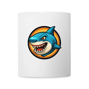 Shark Colorful Kawaii Cartoon Character Clipart - Mug - white - Front