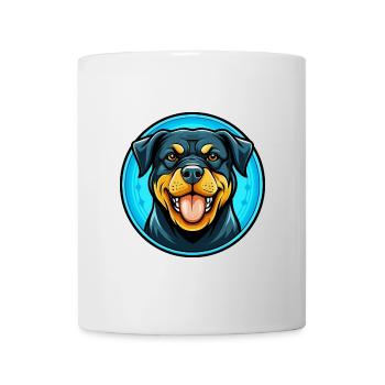Rottweiler Dog Colorful Kawaii Cartoon Character - Mug - white - Front