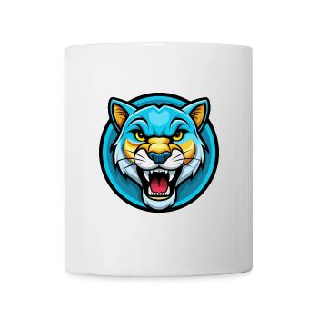 Cougar Colorful Kawaii Cartoon Character Clipart - Mug - white - Front