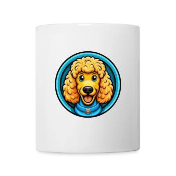 Pudel Hund Bunt Kawaii Cartoon Figur Haustier - Tasse - Weiß - Vorne