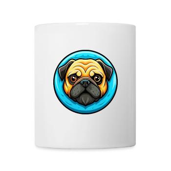 Carlin chien coloré Kawaii dessin animé Personnage Clipart - Mug blanc - blanc - Devant