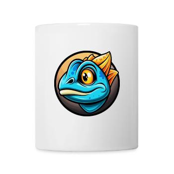 Chameleon Colorful Kawaii Cartoon Character Animal - Mug - white - Front