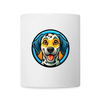 Chien Dalmatien Personnage De Dessin Animé Kawaii Coloré - Mug blanc - blanc - Devant