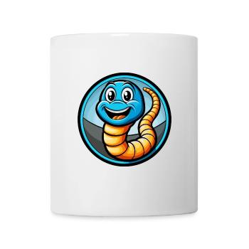 Ver de terre coloré Kawaii dessin animé Personnage Animal - Mug blanc - blanc - Devant