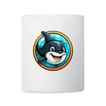 Orca Colorful Kawaii Cartoon Character Clipart Pet - Mug - white - Front