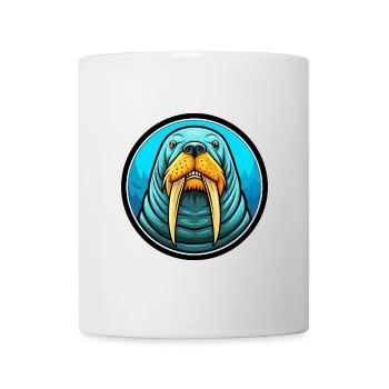 Walrus Colorful Kawaii Cartoon Character Clipart - Mug - white - Front