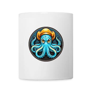 Oktopus Bunte Kawaii Cartoon Figur Clipart - Tasse - Weiß - Vorne