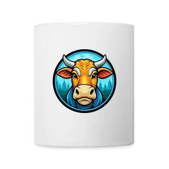 Kuh Bunt Kawaii Cartoon Figur Clipart Haustier - Tasse - Weiß - Vorne