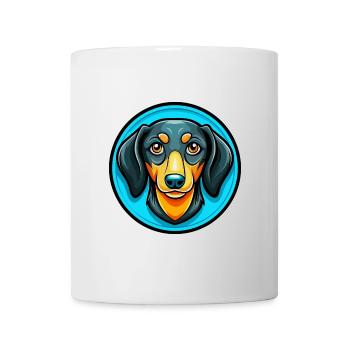 Dachshund Dog Colorful Kawaii Cartoon Character - Mug - white - Front