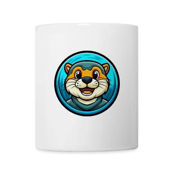 Otter Bunte Kawaii Cartoon Figur Clipart - Tasse - Weiß - Vorne