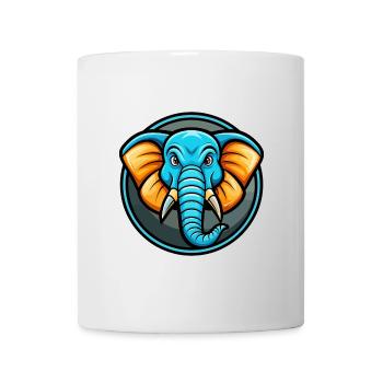 Elefant Bunte Kawaii Cartoon Figur Clipart - Tasse - Weiß - Vorne