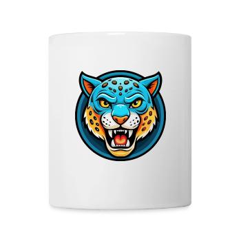 Jaguar Colorful Kawaii Cartoon Character Clipart - Mug - white - Front