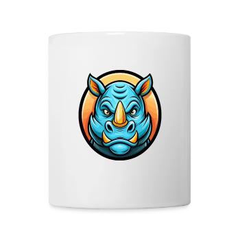 rhinocéros coloré kawaii personnage de dessin animé clipart - Mug blanc - blanc - Devant