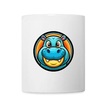 Nilpferd Bunte Kawaii Cartoon Figur Clipart - Tasse - Weiß - Vorne